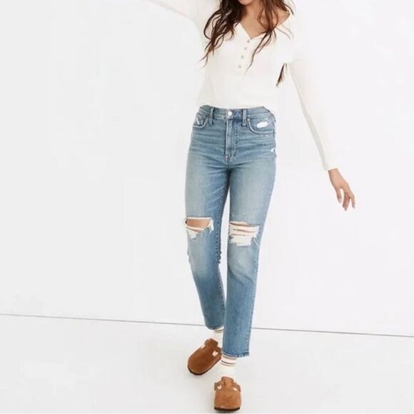 Madewell Denim - Madewell The Curvy Perfect Vintage Jean Denman Was Ripped Edition